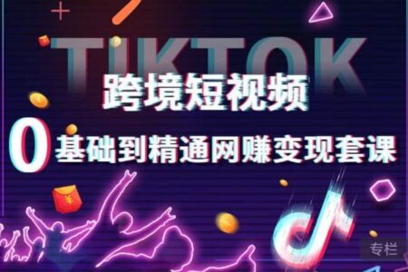 【百聚汇】TikTok跨境短视频零基础到精通网赚变现课