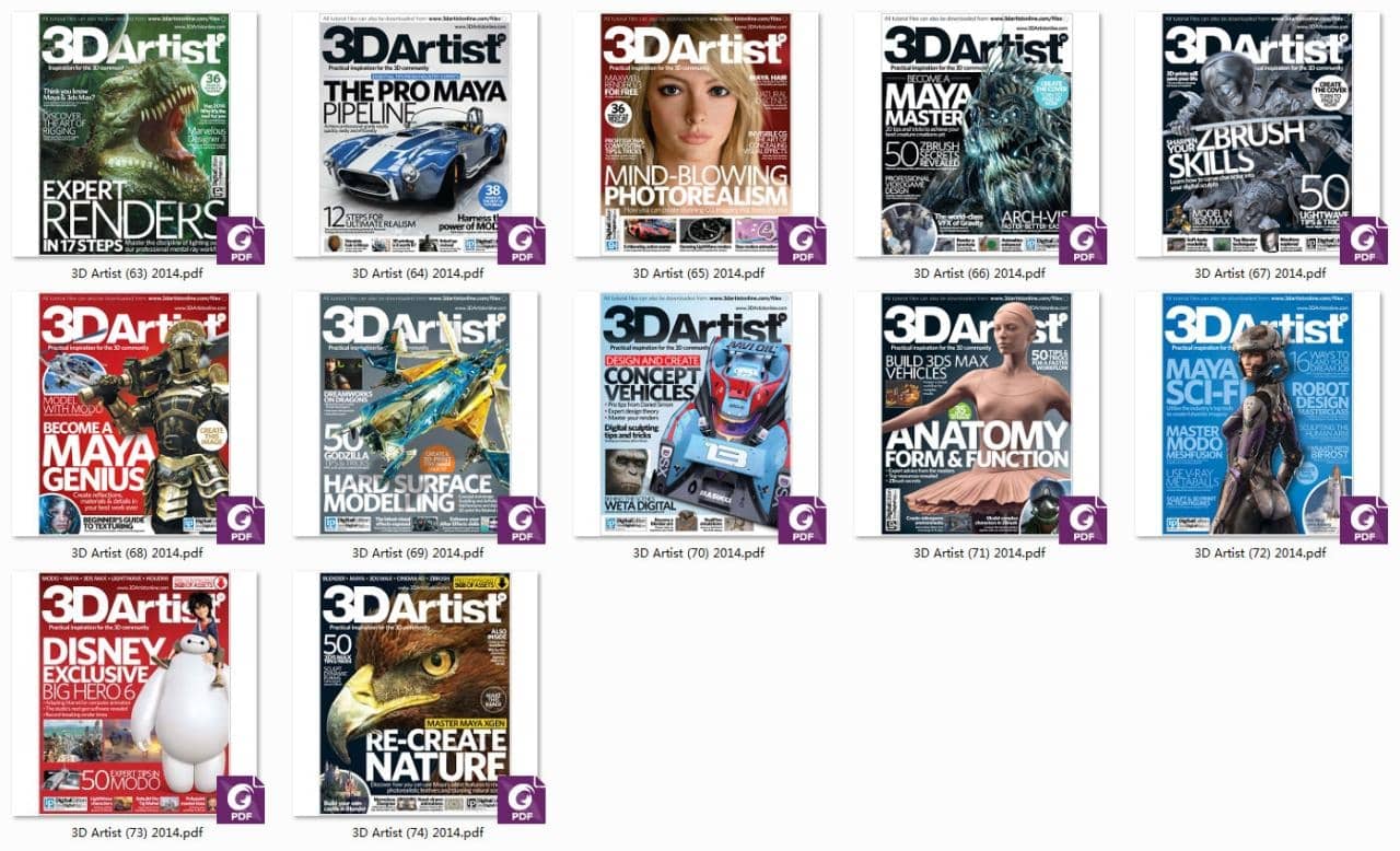 英国《3D Artist》三维艺术杂志PDF电子版2009-2014合集56本